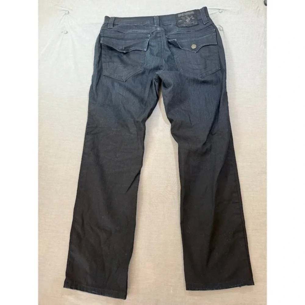 True Religion Ricky Mens‎ Jeans Black Wash Straight Leg Denim Pants 36X31.